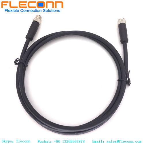 M8 4 Pin Male to Female Right Angle Overmoulded Cable, IP67 IP68 Waterproof Plug Cordset M8 4 Pin Male to Female Right Angle Overmoulded Cable, IP67 IP68 Waterproof Plug Cordset