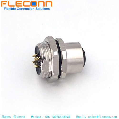 M12 Connector 4 Pin Female Front Panel Mount M12 Connector 4 Pin Female Front Panel Mount