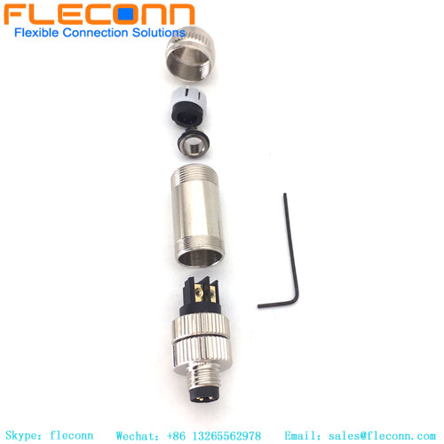M8 3 Pin Shielded Field Wireable Connector