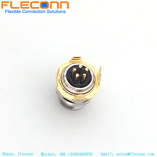 M8 5 Pin PCB Mount Connector with Shield Holder