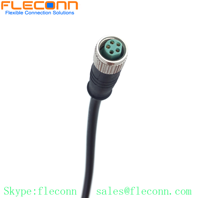 M8 B-code 5 Pos Female Cable, Industry Automation Control System Connector Cable