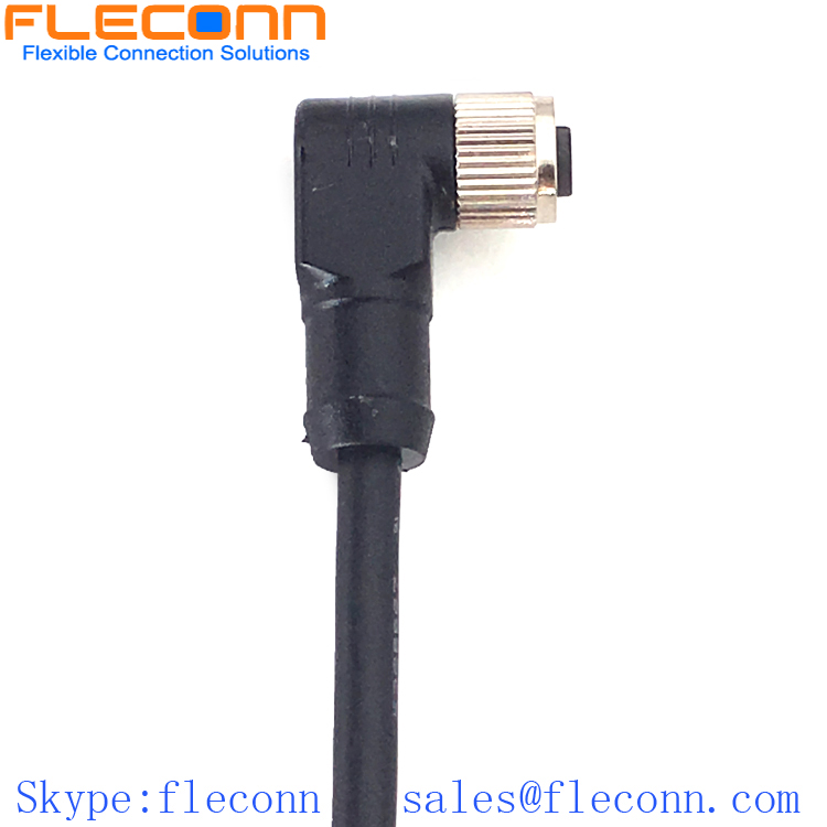M8 4-Pole Right Angle Female Cable,Circular Aviation Connector