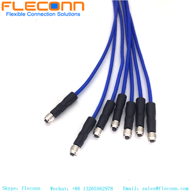 M5 4pin Female Cable, Straight Moulded Cable Connector, IP67 Waterproof Rating