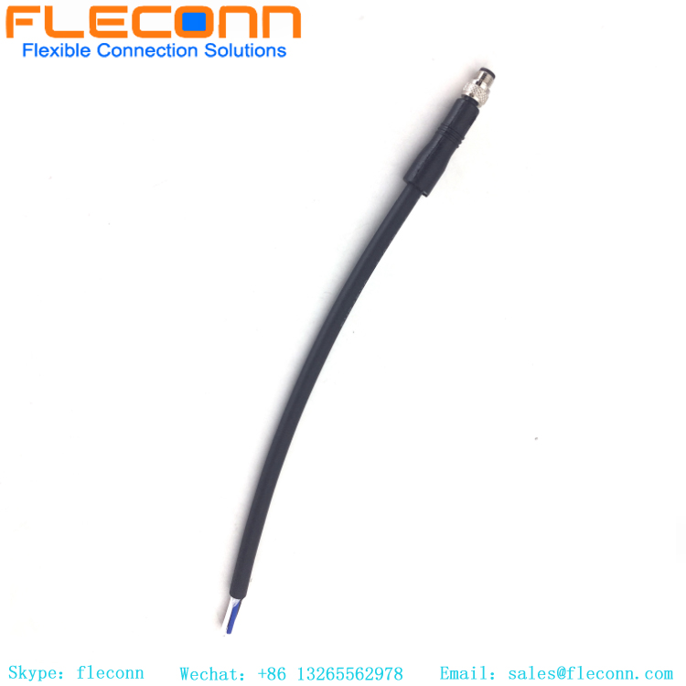 M5 Circular Connector Cable with 2 3 4 pin male plug for Miniature Sensor market and industrial automation applications