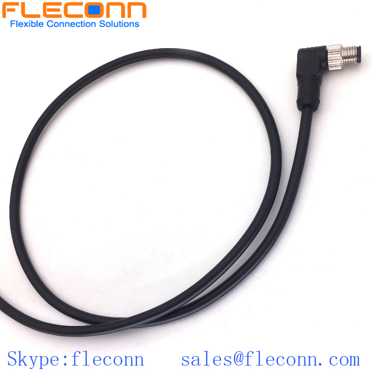 IP67 IP68 Waterproof Rating M8 Connector Cable, Right Angle Molded Cordset