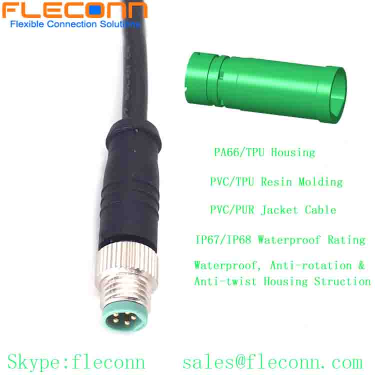 M8 B-coded 5Pin Male Plug Cable, Straight M8 B-coded 5Pin Male Plug Cable, Straight