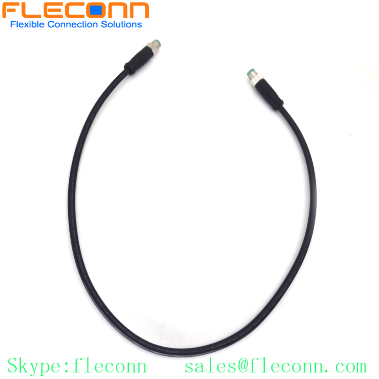 M8 B-coding 5 Positions Male to Male Plug Cable, Straight Overmolded PVC Cable M8 B-coding 5 Positions Male to Male Plug Cable, Straight Overmolded PVC Cable