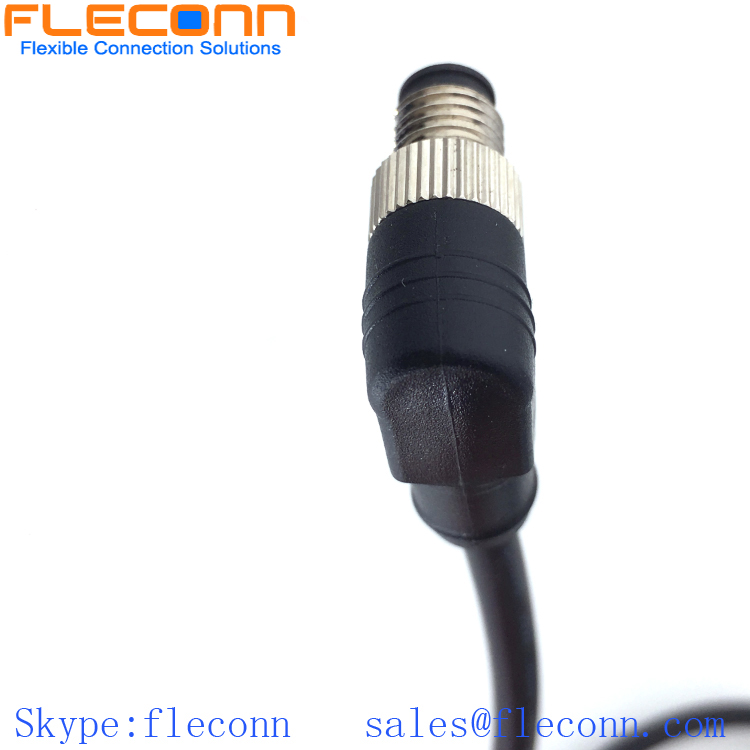 M8 4-Pole Right Angle Cable M8 4-Pole Male Right Angle Molded Cable