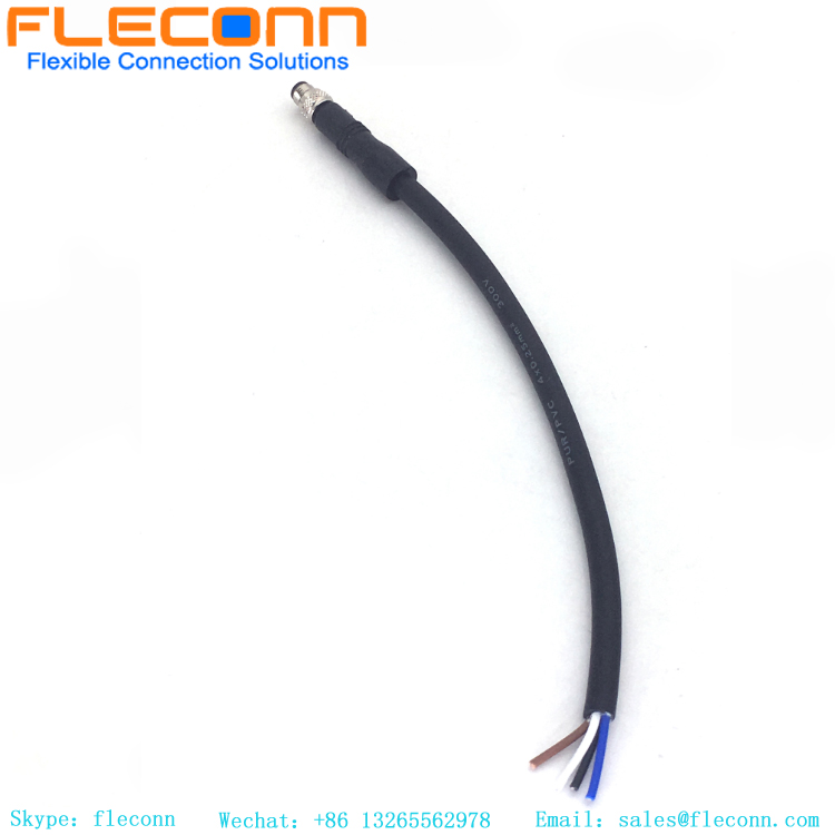 M5 4-Position Male Plug Cable, Overmold PVC PUR Cable M5 4-Position Male Plug Cable, Overmold PVC PUR Cable