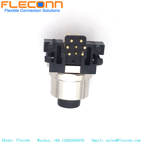 M12 A-Code 8 Pin Female Panel Mount Connector