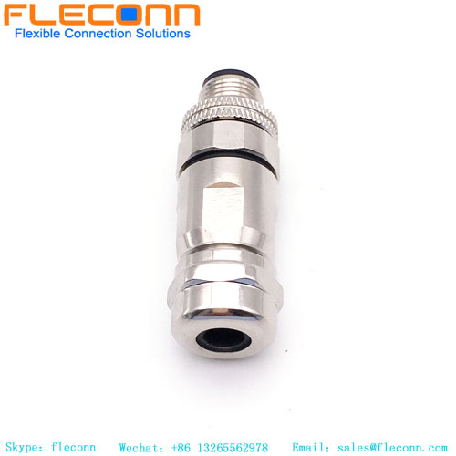 M12 8 Pole Straight Male Connector