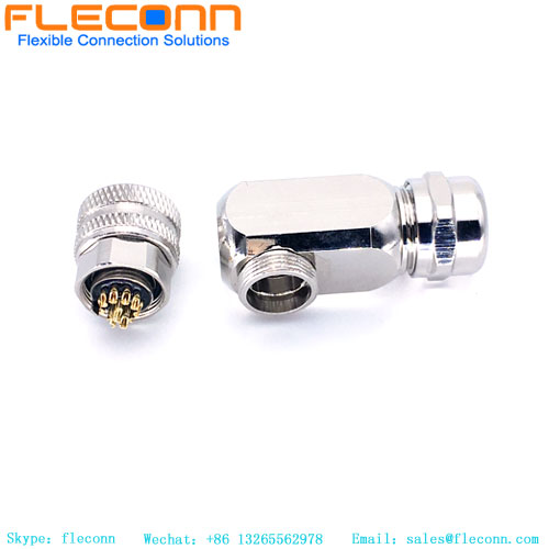 M12 Metal Assembled Right Angle Connector