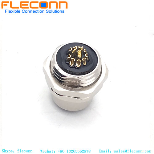 M12 A Coded 12 Pin Connector， Front Panel Mount