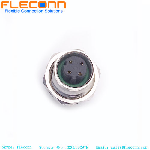 M12-D Female Panel Mount Connector