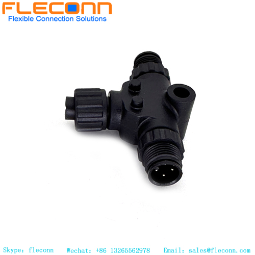 M12 4 pin A-coding T-Splitter Adapter M12 Plug Sensor Splitters