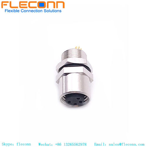 M8 4 Pin A-coded Front Fastened Connector