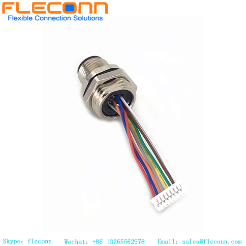 M12 8 Pole Panel Mount Connector To JST Connector Wire Harness M12 8 Pole Panel Mount Connector To JST Connector Wire Harness