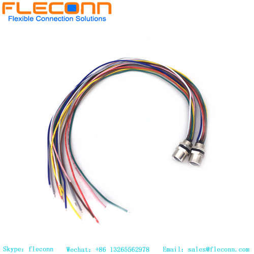 M12 8 Pole Rear Fastened Connector With Cable M12 8 Pole Rear Fastened Connector With Cable
