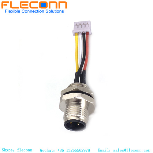 M12 4 Pos Front Mount Connector Cable M12 4 Pos Front Mount Connector Cable