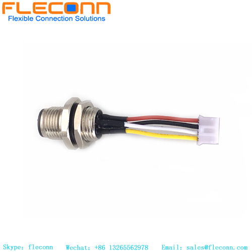 M12 A-Coded 4 Pin Rear Fastened Connector With JST Connector Cable M12 A-Coded 4 Pin Rear Fastened Connector With JST Connector Cable