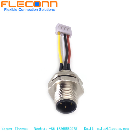 M12 4 Pin Male Front Mount Connector Wire Harness M12 4 Pin Male Front Mount Connector Wire Harness