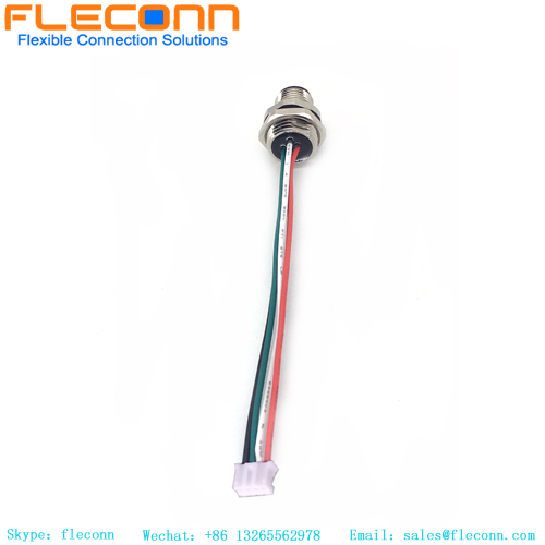 M12 Male Panel Mount Connector With Cable M12 Male Panel Mount Connector With Cable