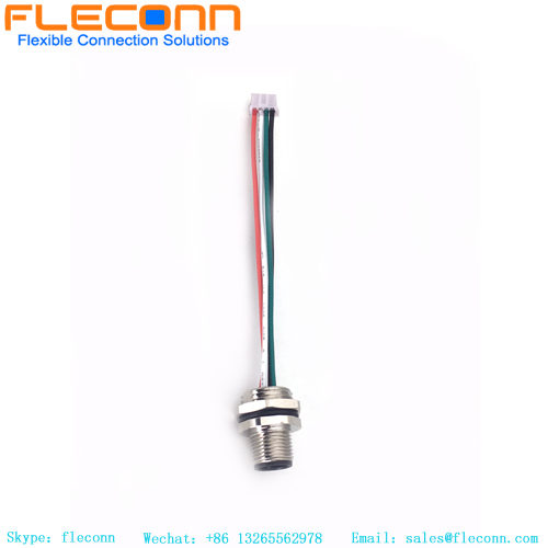 M12 4 Pin Panel Mount Connector With XHP Series Connector Cable M12 4 Pin Panel Mount Connector With XHP Series Connector Cable