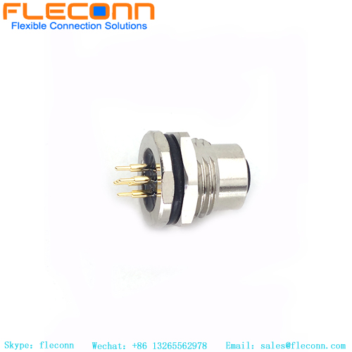 M12 5 Pin PCB Panel Mount Connector M12 5 Pin PCB Panel Mount Connector