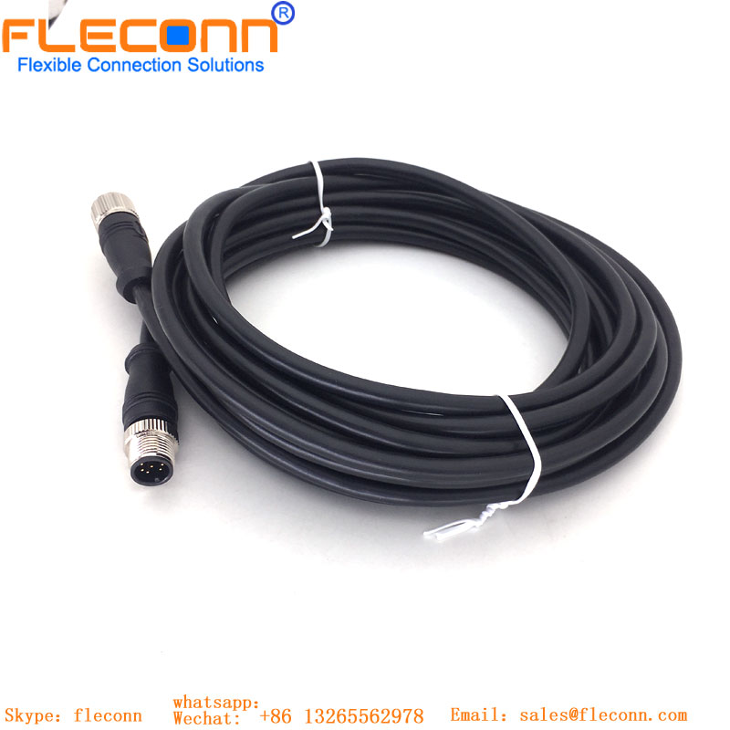 M12 Cable 8 Pin,A-coded Male To Female IP67 Waterproof Cordset M12 Cable 8 Pin,A-coded Male To Female IP67 Waterproof Cordset