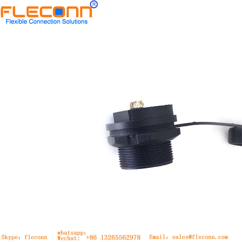 Waterproof RJ45 Connector with board mount solder pins