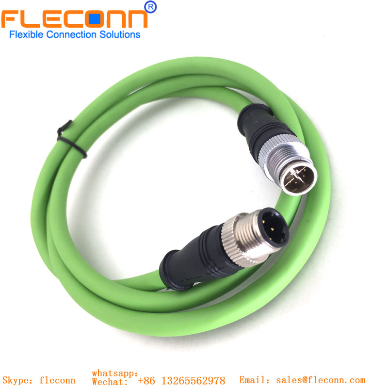 M12 D-coded To X-coded Connector Cable