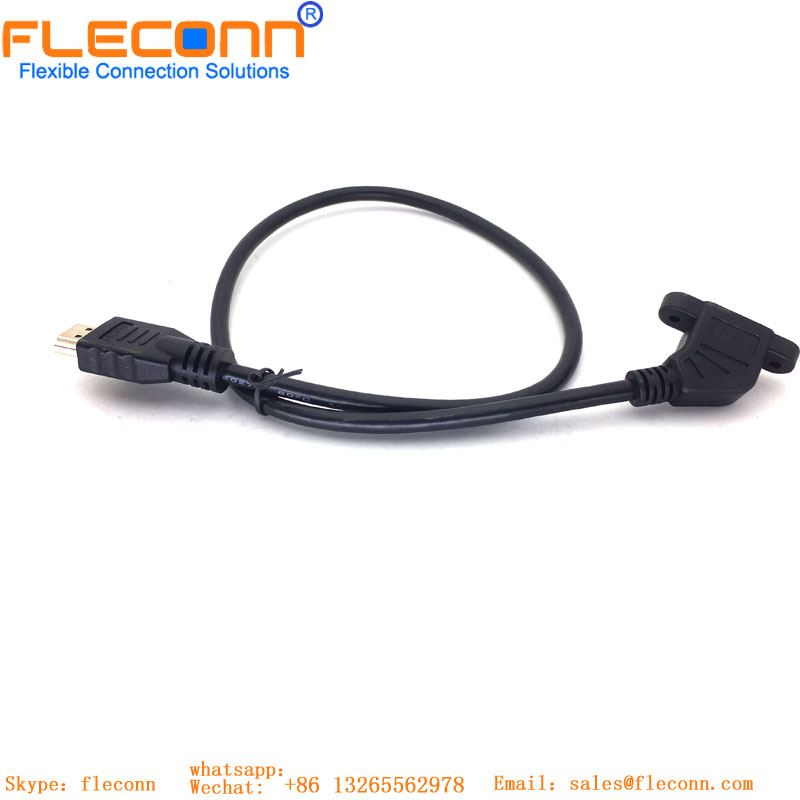 HDMI Panel-Mount Extension Cable With Ear