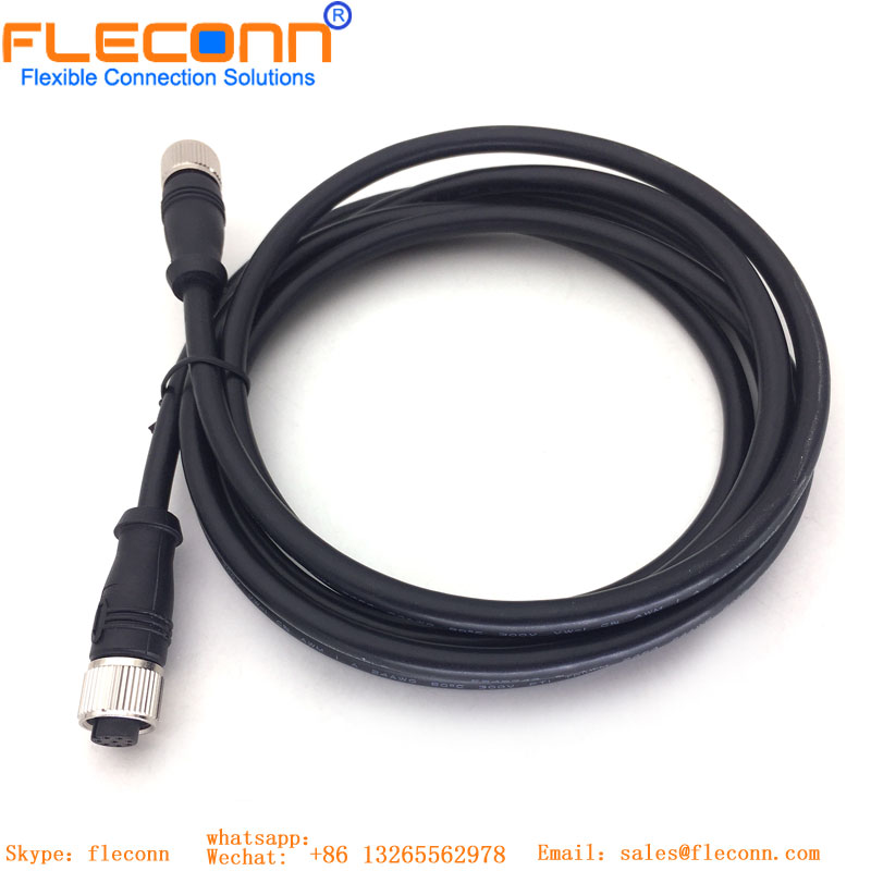 M12 12 Pin A-coded Female Connector Cable