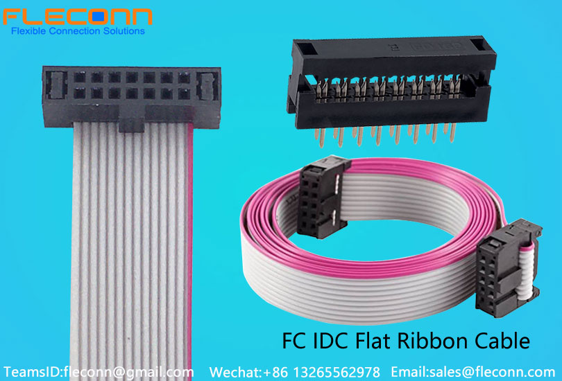 The FC IDC Flat Ribbon Cable is designed for data and signal transmission in electronic and industrial control systems. It features IDC (Insulation Displacement Contact) connectors and a flat ribbon cable structure, providing easy installation, stable connections, and compact routing. Ideal for use in computers, printers, automation equipment, and PCB interconnections.