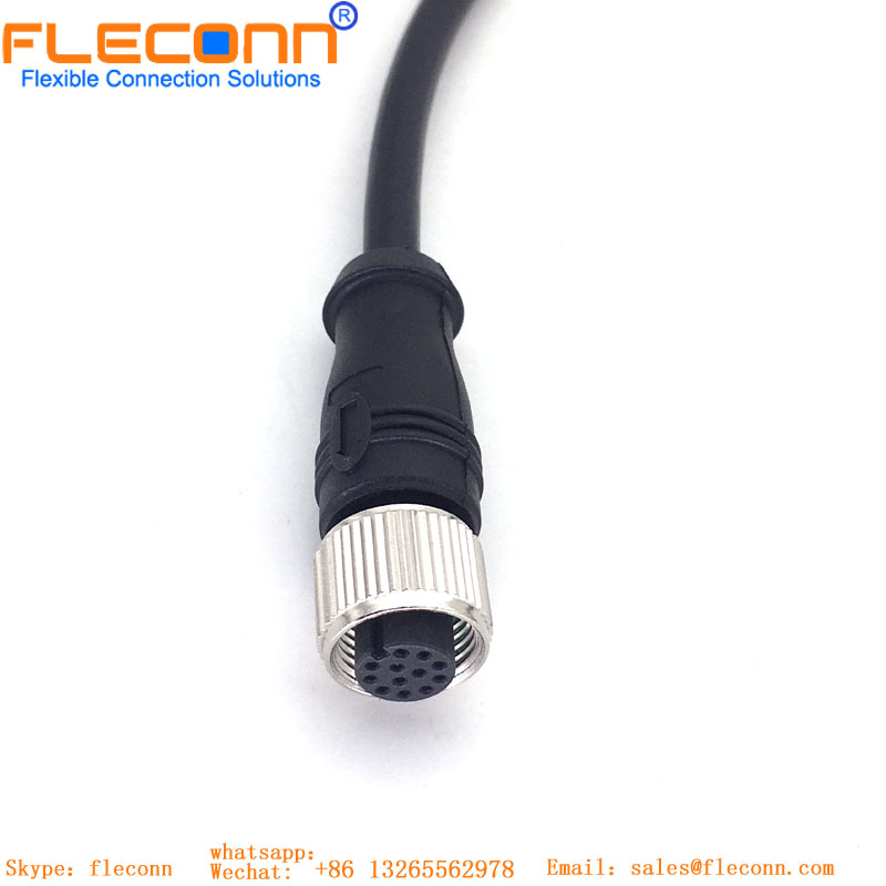 M12 12 Pin A-coded Female Connector Cable M12 12 Pin A-coded Female Connector Cable