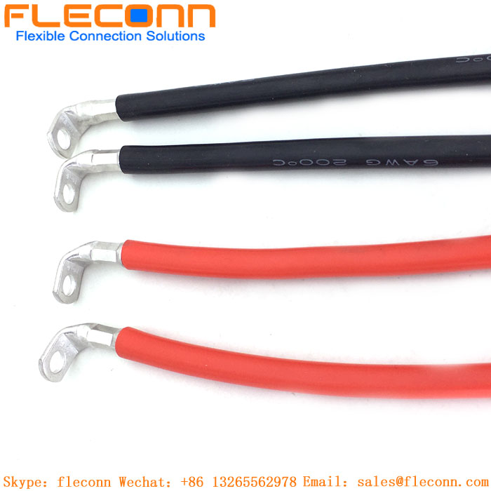 6 AWG Battery Power Inverter Cables with 90 degree Terminals 6 AWG Battery Power Inverter Cables with 90 degree Terminals