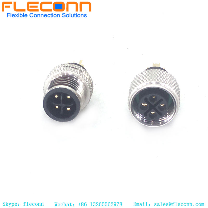 M12 4 Pin S-Coded Power Connector