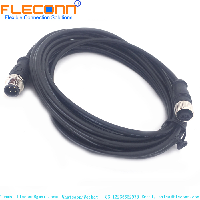 M12 4 Pin Male to Female Cable
