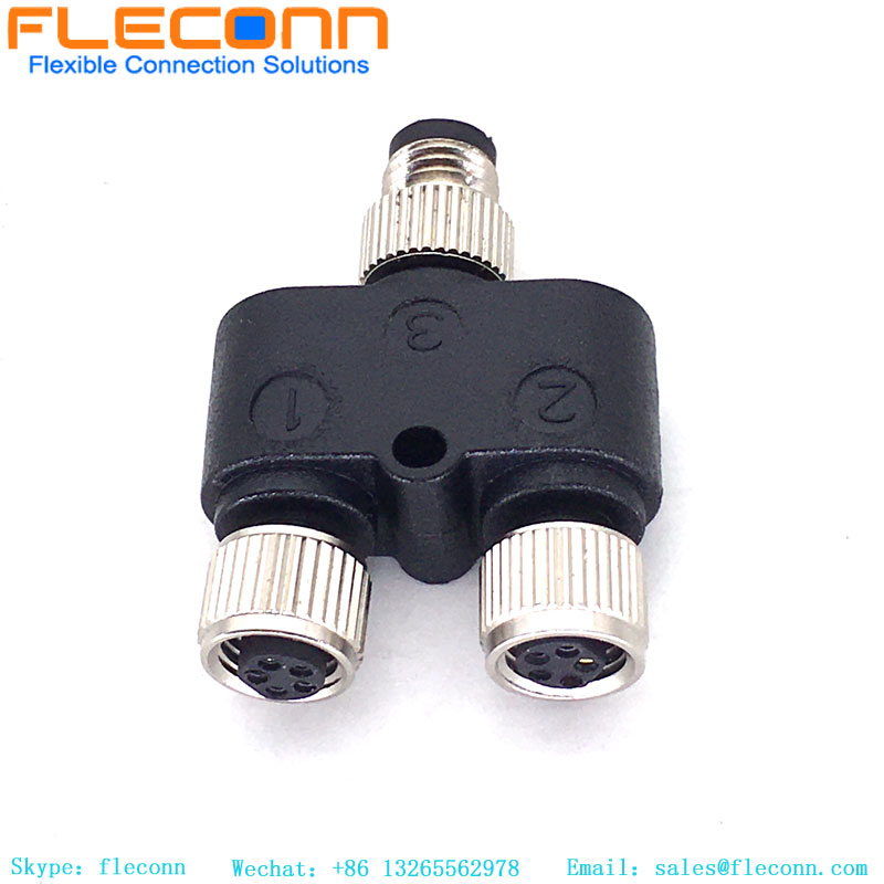 M8 Y Type 5 Pin Sensor Cable Connector